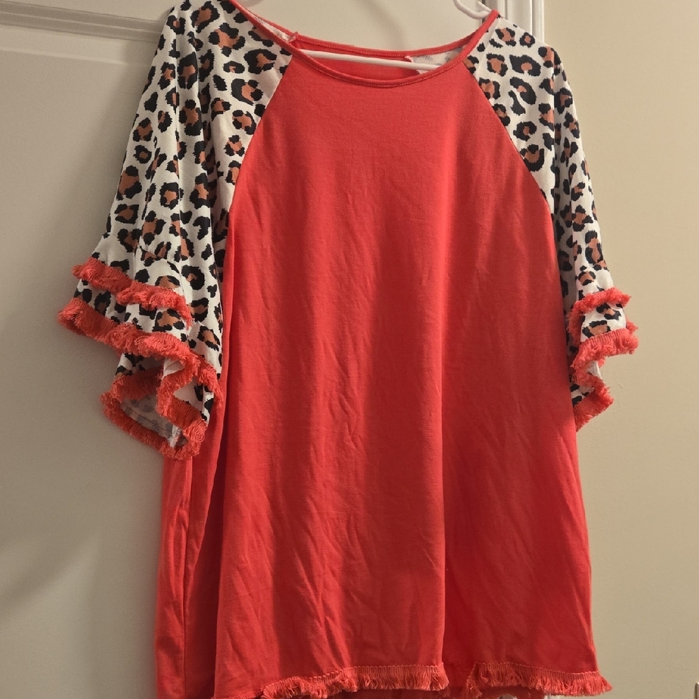 Leopard Print Pink Shirt